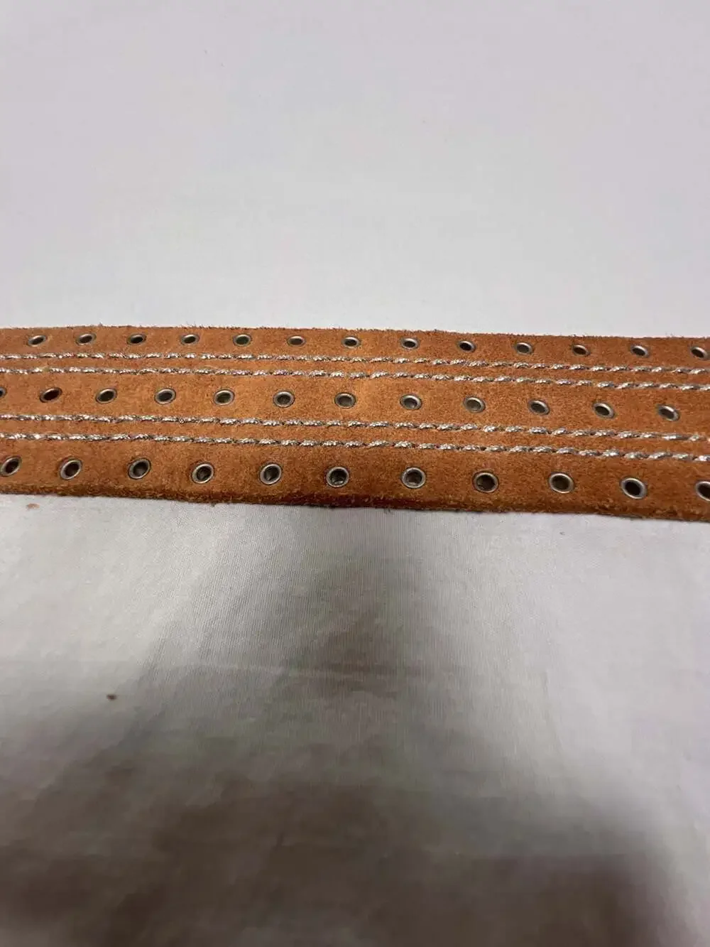Linea Pelle Genuine Leather Belt in Aqua with Silver Studs + Brass Buckle